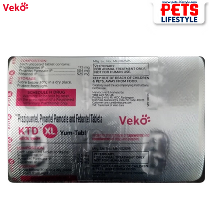 Veko KTD XL Yum-Tab – Triple-Action Dewormer for Large Dogs