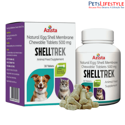 SHELLTREK Natural Eggshell Membrane 500mg Chewable Tablets – Best Joint Supplement for Dogs & Cats
