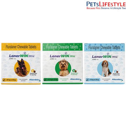 Alembic Lanerwin Fluralaner Anti Flea & Tick Chewable Tablets for Dogs & Puppies