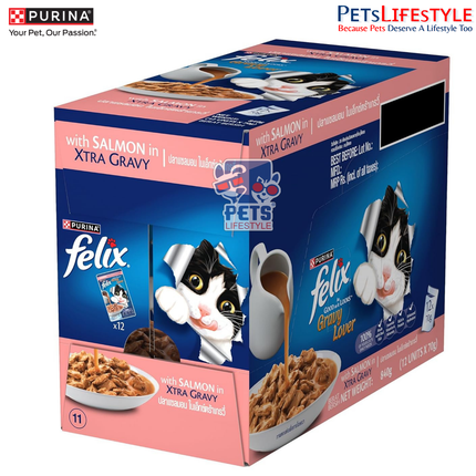 Felix Gravy Lover Salmon Wet Cat Food Pouches 70g