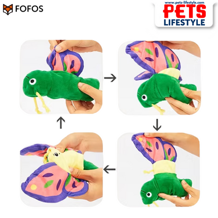 Fofos Butterfly Reversible Crinkle Dog Toy