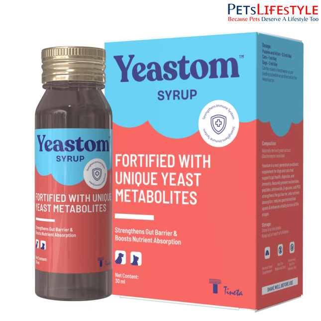 Tineta Yeastom Natural Yeast Extract Gut & Immune Support Syrup for Dogs & Cats 30ml