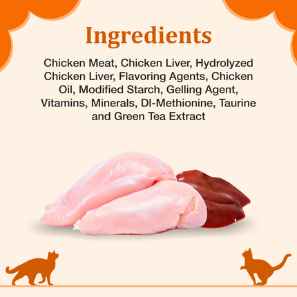 Purepet Creamy Lickable Cat Treats Real Chicken (15g x24 Pcs) 360g