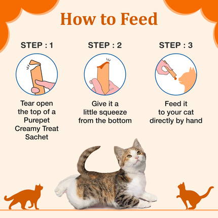 Purepet Creamy Lickable Cat Treats Real Chicken (15g x24 Pcs) 360g