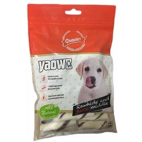 Gnawlers Rawhide All Natural Stix Roll Dog Treats 5" (220G)
