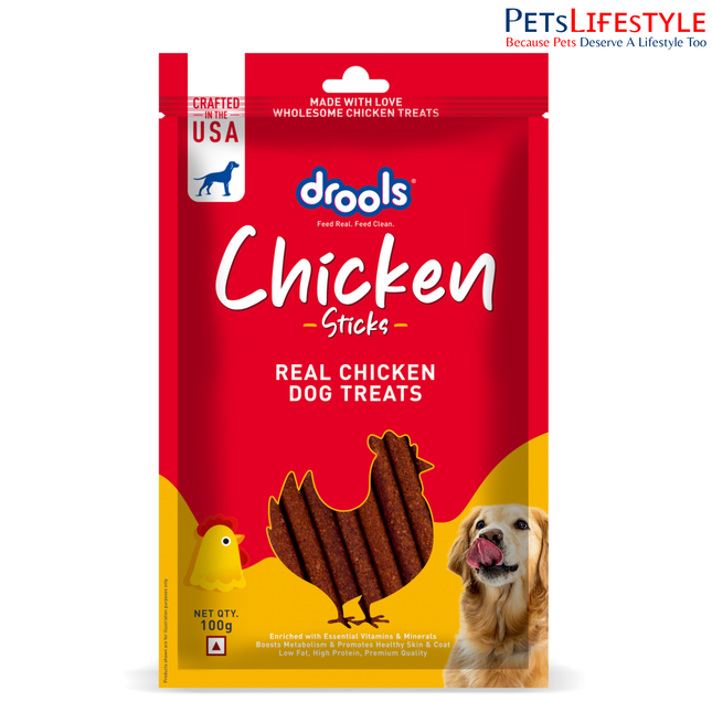 Drools Real Chicken Flavor Dog Treats Sticks 100g