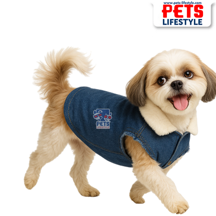 PᴇᴛsLɪғᴇsᴛʏʟᴇ  Pawlenciaga Denim Elite Jacket for Small Breeds
