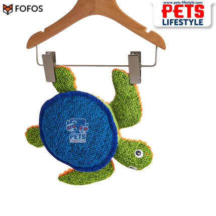 The FOFOS Summer Plush Sea Turtle Dog Toy | Multi-Fabric Squeaky Toy