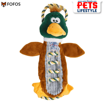 FOFOS Duck Rope Tug Dog Toy Squeakers + Rope Limbs
