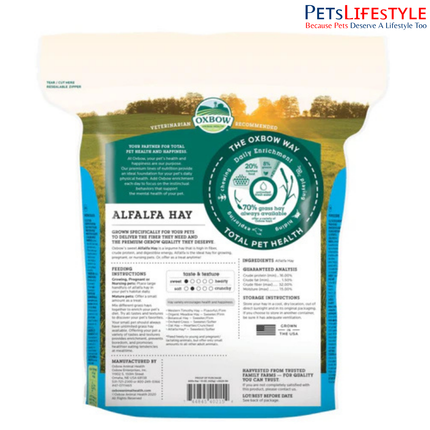 OXBOW Alfalfa Hay 425g – High-Protein Premium Hay for Growing Small Pets