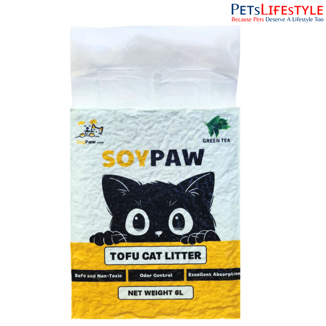 SoyPaw Green Tea Soybean Cat Litter 6L – Natural Clumping Dust-Free Tofu Cat Litter