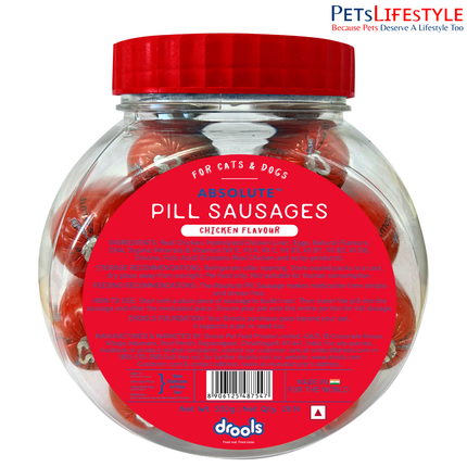 Drools Absolute Pill Sausage Treats Real Chicken 550g (28 Pcs)