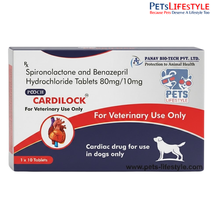 POOCH Cardilock 80mg (10 Tablets) Cardiac Care for Dogs