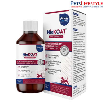 Niakoat Oral Suspension for Dogs & Cats Skin, Coat & Allergy Support