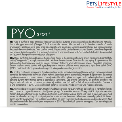 Savavet Dermoscent Pyospot Purifying Spot On for Dogs Between 0 to 10kg (0.6ml x 4 Pipette)