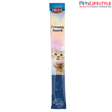 Trixie Creamy Snacks for Cats – Tuna & Shrimp Flavour Creamy Cat Treats with Taurine | 5 x 14g