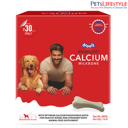 Drools Absolute Calcium Milk Bone MB Carton 16Pcs