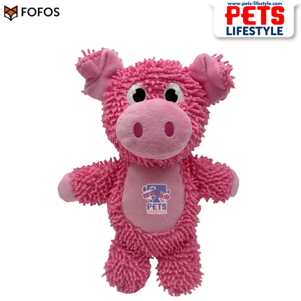 FOFOS Tough Dog Toy Pig Pink Squeaker Moderate Chewer Dog Toy