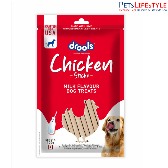 Drools Chicken Milk Flavor Dog Treats Sticks 100gm