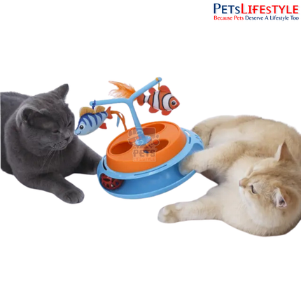 FOFOS Interactive Cat Toy Play Centre – Orange Interactive Activity Toy for Cats | Indoor Cat Enrichment & Play Centre