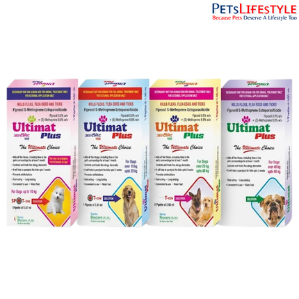 Ultimat Plus Spot-On for Dogs (Fipronil 9.8% + (S)-Methoprene 8.8%) | Advanced Flea & Tick Control