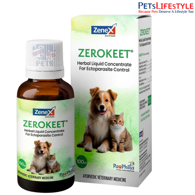 Ayupet ZeroKeet Herbal Flea & Tick Liquid for Dogs 100 ml