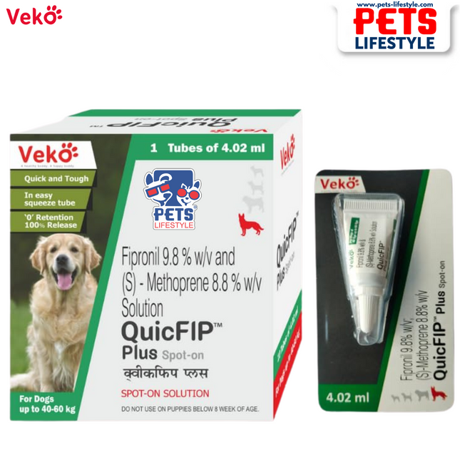 Veko QuicFIP Plus Spot-On Solution for Dogs 40–60 kg (4.02 ml)
