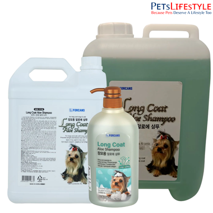 Forcans Long Coat Aloe Shampoo for Dogs & Cats – Deep Nourishing Shampoo for Long Hair Pets