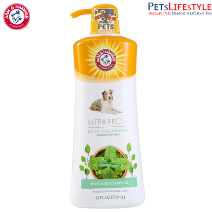 Arm & Hammer for Pets Ultra Fresh Deep Cleansing Dog Shampoo with Charcoal & Rosemary – 24 oz (710 ml)