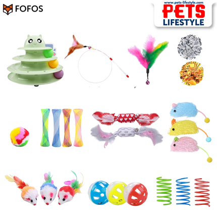FOFOS Garden Tube Assorted Cat Toys – 24 pcs Catnip Toys for Batting & Swatting