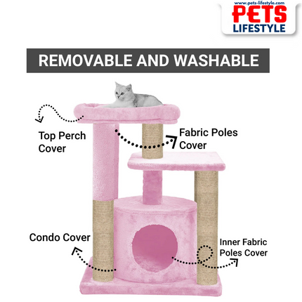 Canine Desk Condo Kitten Cat Tree - Hanging Ball
