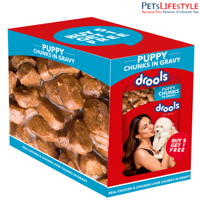 Drools Puppy Wet Dog Food Real Chicken & Chicken Liver Chunks (6 x 150g)