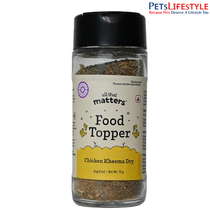 All That Matters Chicken Kheema Dry Food Topper for Dogs – Real Chicken, Grain-Free, No Fillers, High-Protein Meal Enhancer, Adds Taste & Nutrition to Daily Dog Food, 70g