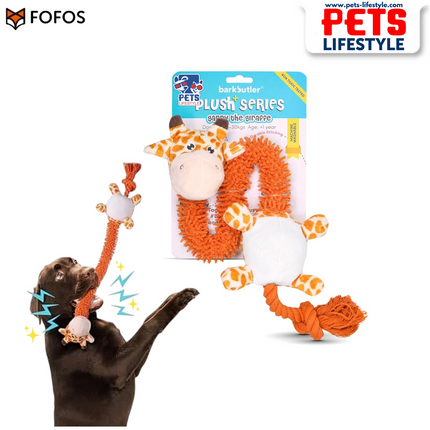 FOFOS Barkbutler Garry The Giraffe Plush Dog Toy | Durable Large Plush Toy with Squeaker