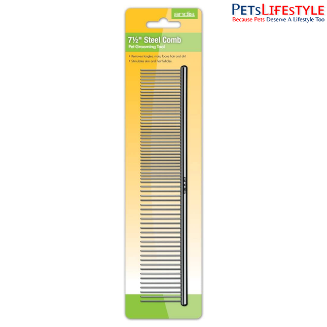 Andis Stainless Steel Comb for Knots, Mats & Loose Hair Removal – 7.5 Inch