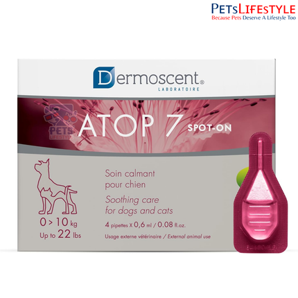 Savavet Dermoscent ATOP 7 Spot-On 0.6ml for Dogs & Puppies (0–10kg) (0.6ml x 4 Pipette)