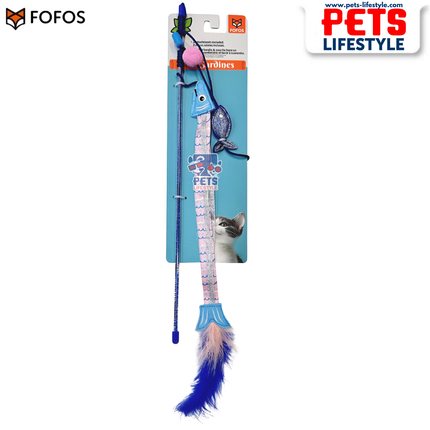 FOFOS Sardine Wand 2 Pack Interactive Cat Toy with Catnip & Replaceable Tops