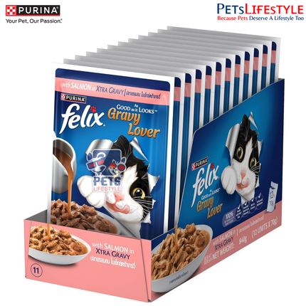Felix Gravy Lover Salmon Wet Cat Food Pouches 70g