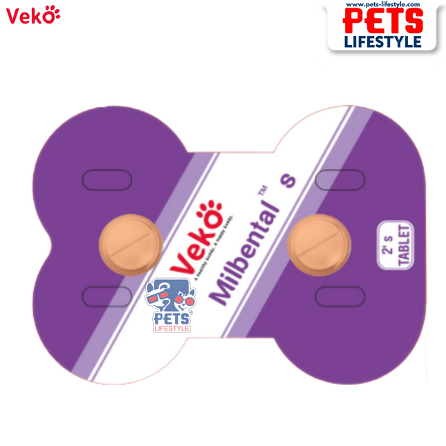 Veko Milbental S – Broad-Spectrum Dewormer for Puppies & Small Dogs (1x2Tablets)