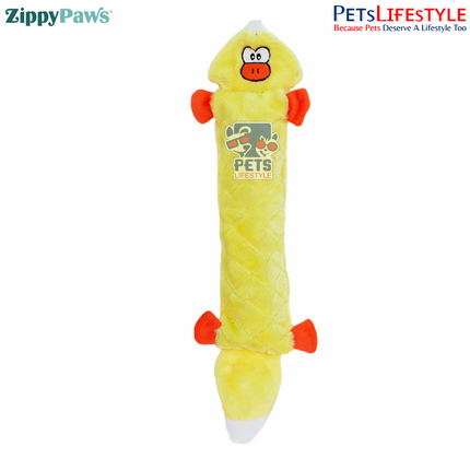 ZippyPaws Jigglerz – Duck  Super Sized Plush Dog Toy | 3 Ways to Squeak