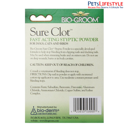 Sure Clot Styptic Powder 14 g – Quick-Acting Powder for Minor Nail Bleeding
