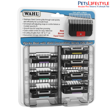 Wahl Professional Animal Stainless Steel Attachment Guide Combs for Detachable Blade Clippers