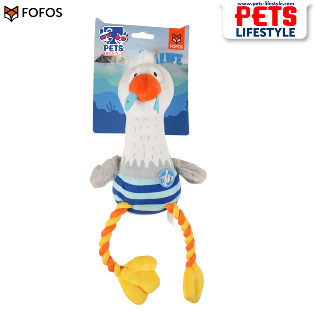 FOFOS Sealife Sea Mew Plush Dog Toy Multicolor