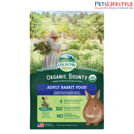 Oxbow Organic Bounty Adult Rabbit Food 1.36kg – Organic Complete & Balanced Rabbit Diet
