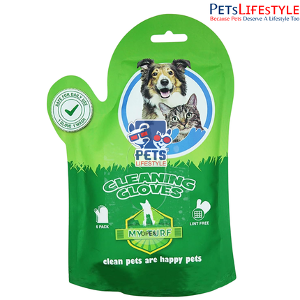 Pet SPA Grooming Gloves for Dogs & Cats – No-Water Disposable Cleaning Gloves (6 Gloves Pack)