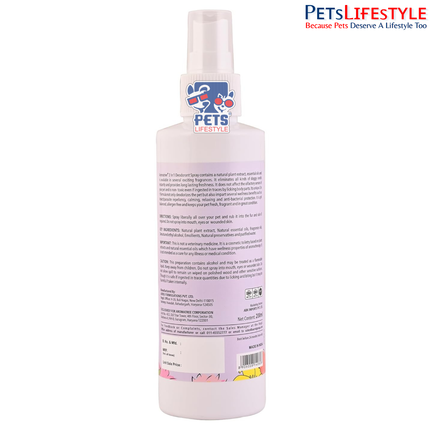 Aromatree 2 in 1 Pet Deodorant Spray (Lavender Fragrance) Aromatherapy Based Puppy Deodorizer  Pet Freshener for Dogs & Cats 200 ml