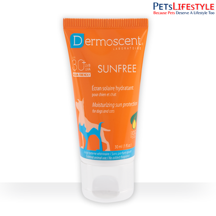 Dermoscent SunFREE SPF30+ Hydrating Mineral Sunscreen for Dogs & Cats – 30ml