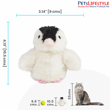 FOFOS Swinging Penguin Automatic Cat Toy – White, Interactive Flapping Toy with Bird Sounds, Catnip & Type-C Charging