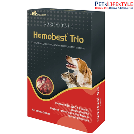 TTK Hemobest Trio RBC WBC & Platelets Enhancer for Dogs and Cats – 200ml