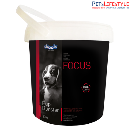 Drools Focus Pup Booster - Puppy Weaning Diet for all Breeds - 300 g